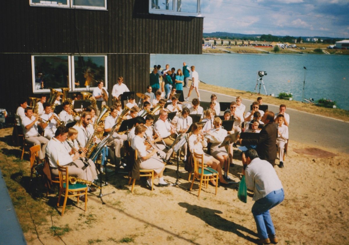 Dechový orchestr mladých v Račicích v roce 1993